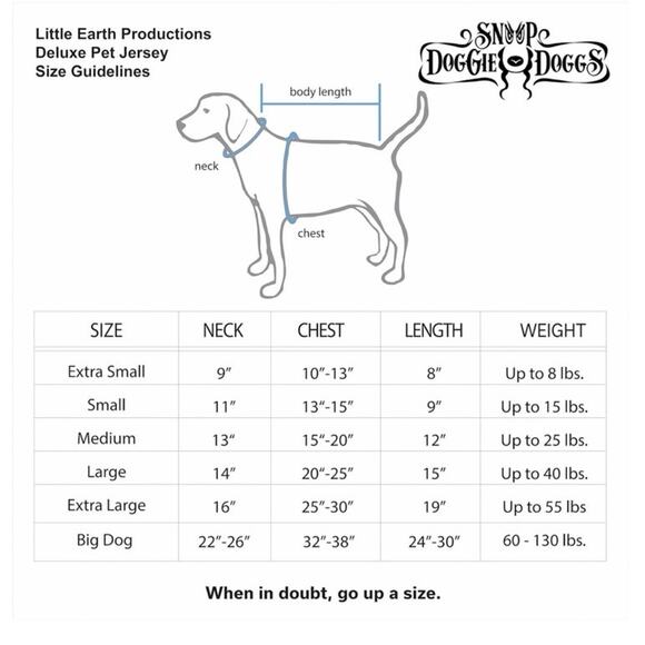 Snoop Doggie Doggs Deluxe Large Pet Jersey, Halftime NWT snoop dog pet line - Picture 2 of 7